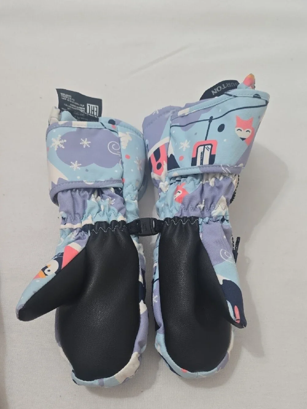 Burton Light Blue Patterned Kids Snow Mittens 3/4T